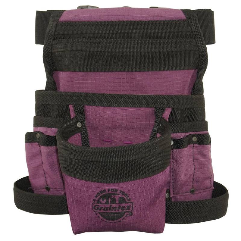 Graintex Purple Canvas 10-Pocket Finisher Tool Pouch with Belt - CS2438