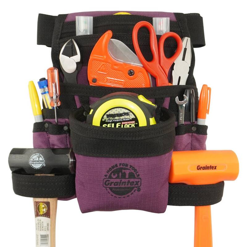 Graintex Purple Canvas 10-Pocket Finisher Tool Pouch with Belt - CS2438
