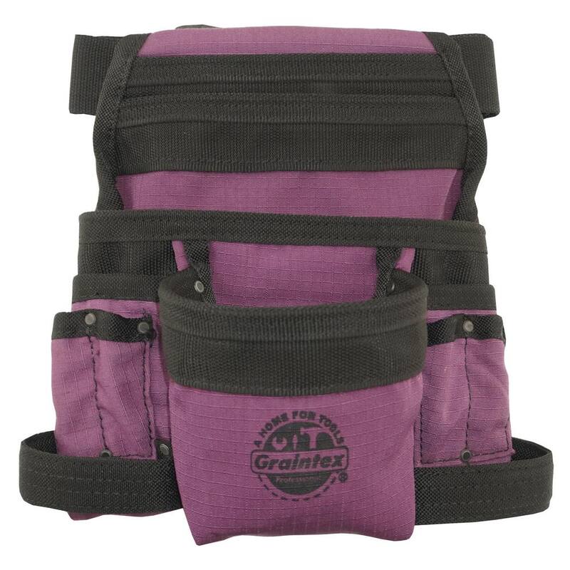 Graintex Purple Canvas 10-Pocket Finisher Tool Pouch with Belt - CS2438