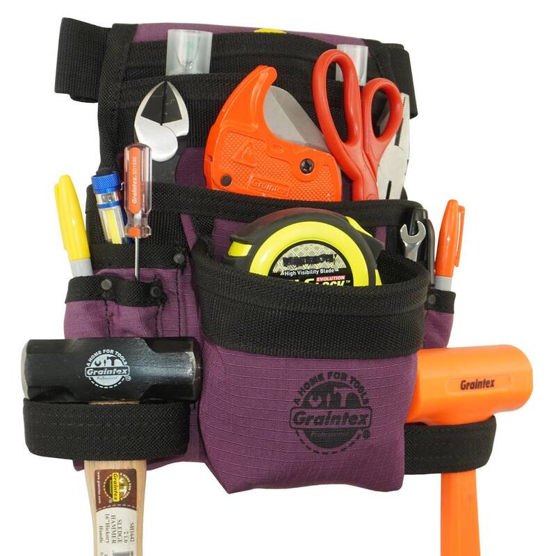 Graintex Purple Canvas 10-Pocket Finisher Tool Pouch with Belt - CS2438