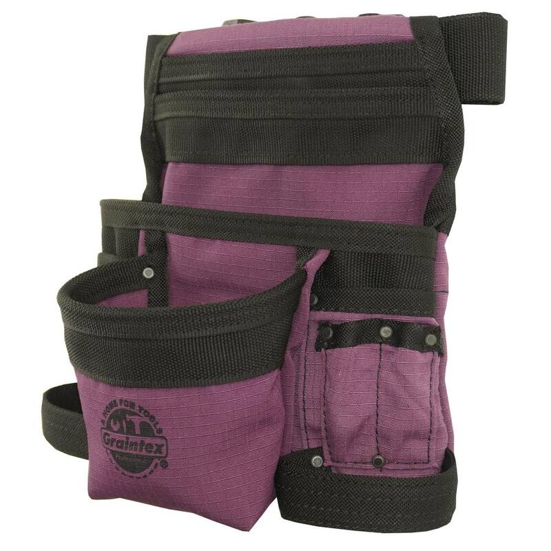 Graintex Purple Canvas 10-Pocket Finisher Tool Pouch with Belt - CS2438