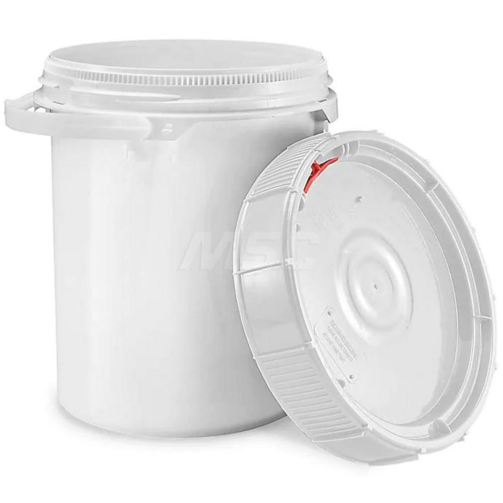 Made in USA Buckets & Pails: 5.00 gal, High-Density Polyethylene, Screw-on, Pail - S-13652W