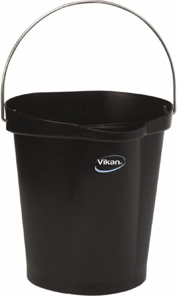 AbilityOne 10 Qt, Plastic Round Gray Single Pail with Pour Spout - 7240000606006
