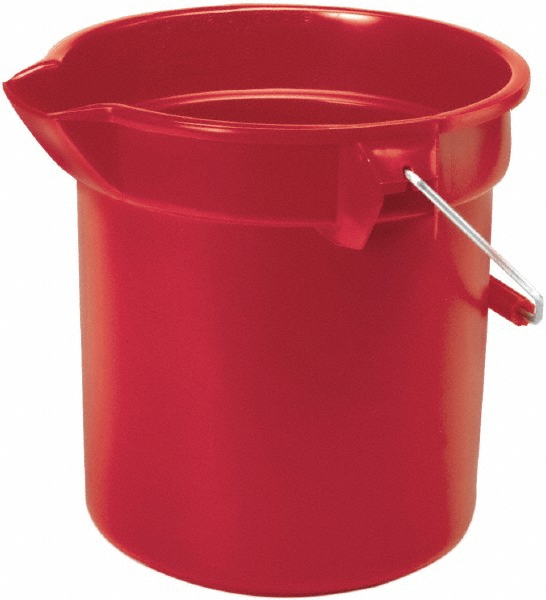 AbilityOne 10 Qt, Plastic Round Gray Single Pail with Pour Spout - 7240000606006