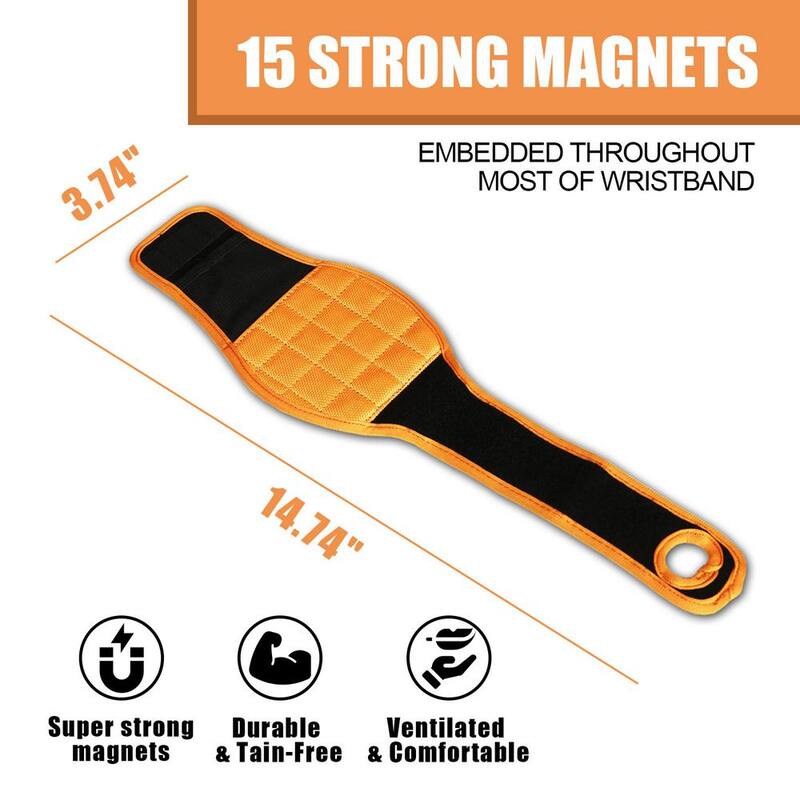 Big Red Magnetic Wristband - Ultimate 16-MagnetThumb Style Tool Holder for DIYers - ATRCX16R