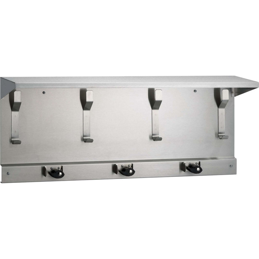 ASI-American Specialties, Inc. Mop & Broom Wall Hooks: Utility Shelf w/Holders, Stainless Steel, Satin - 1315-4