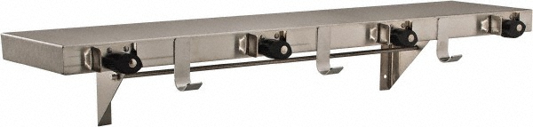 ASI-American Specialties, Inc. Mop & Broom Wall Hooks: Utility Shelf w/Holders, Stainless Steel, Satin - 1315-4