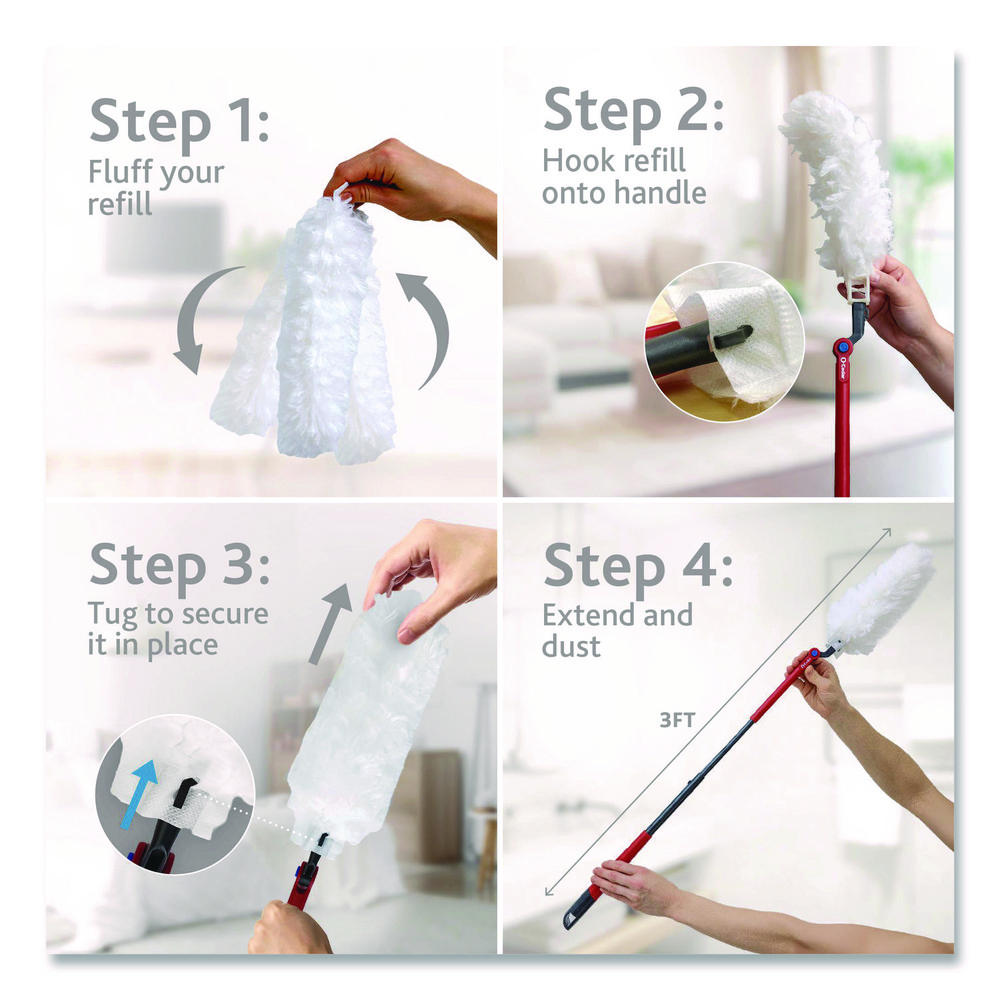 O-Cedar Dust Mop Heads & Pads: Dust Mop Type: Dust Mop Head; Connection Type: Slip-On; Head Material: Synthetic; Head Style: Swivel - FHD172170CT
