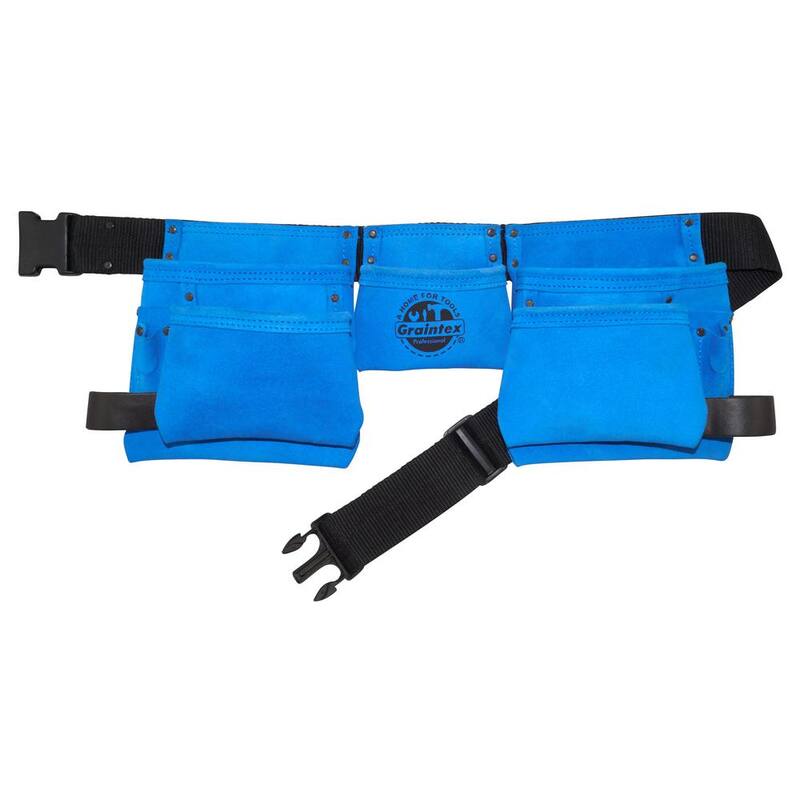 Graintex 11-Pocket Suede Leather Work Apron in Blue - DS2125