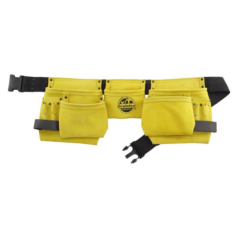 Graintex 11-Pocket Suede Leather Work Apron in Yellow - DS2130