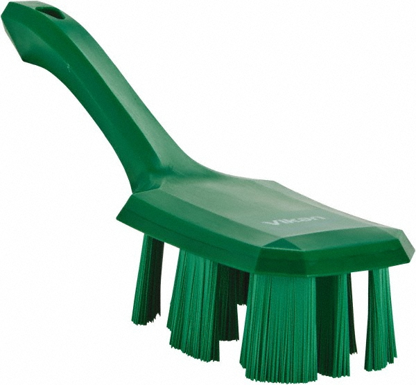 Vikan UST Hand Brush w/short handle, 10.2", Stiff, Green - 41792