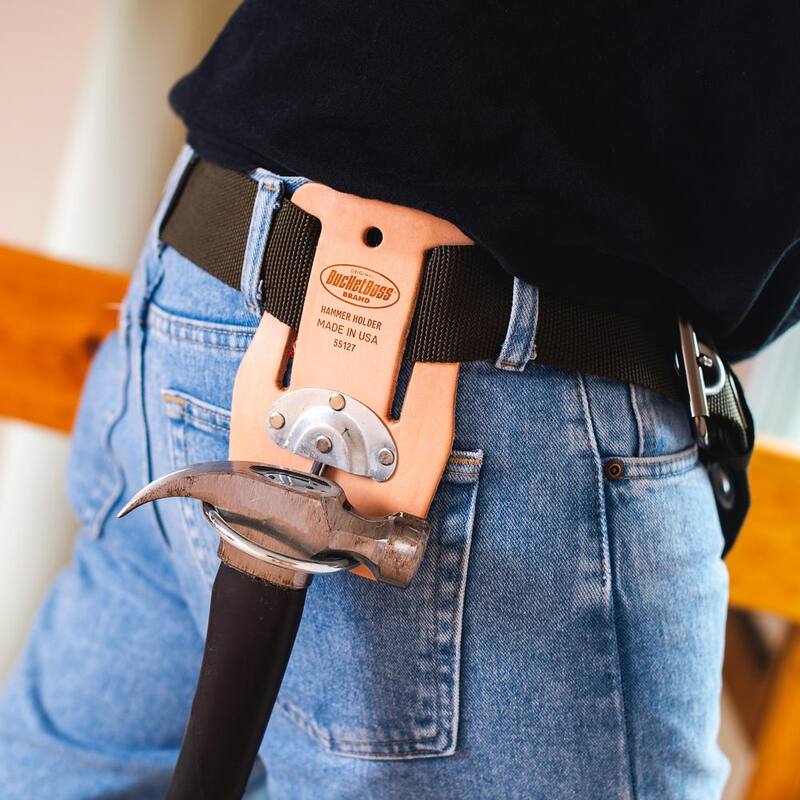 BUCKET BOSS Saddle Leather Swinging Hammer Holder for Work Tool Belts - 55127