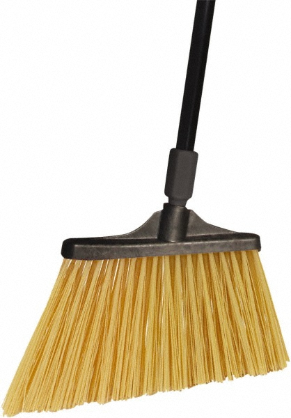O-Cedar Pack of (4) 13" Wide, Beige Polypropylene Bristles, 54" Metal Handle, Angled Brooms - 91284