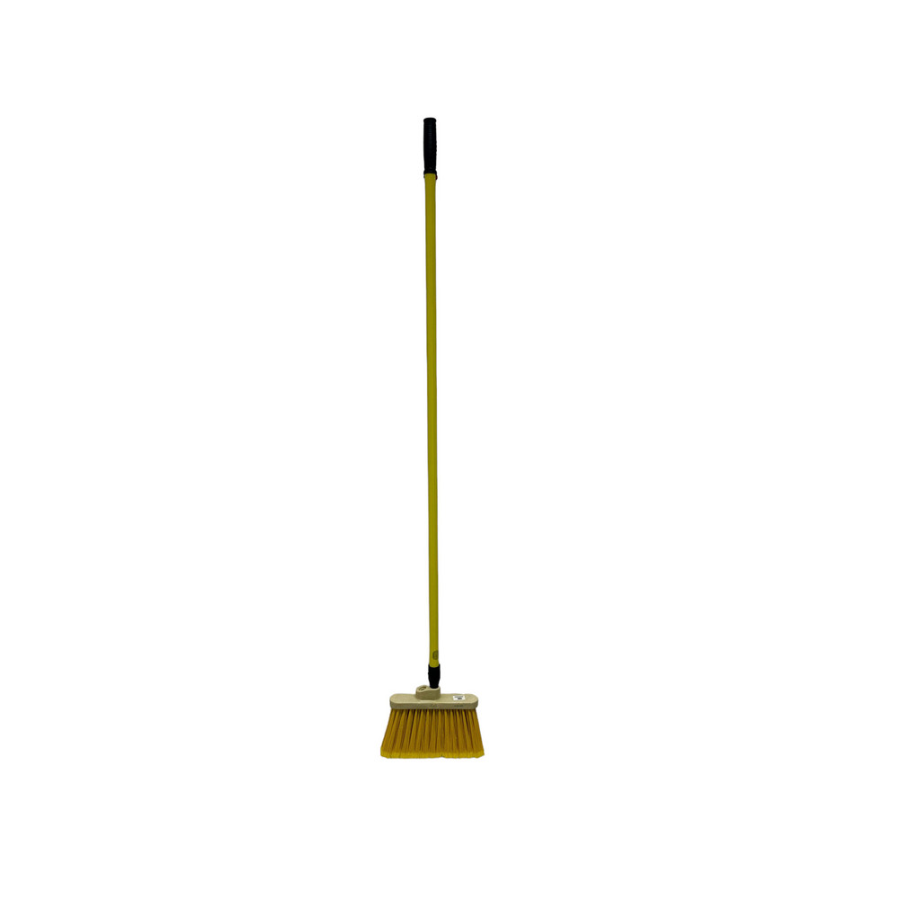 O-Cedar Pack of (4) 13" Wide, Beige Polypropylene Bristles, 54" Metal Handle, Angled Brooms - 91284