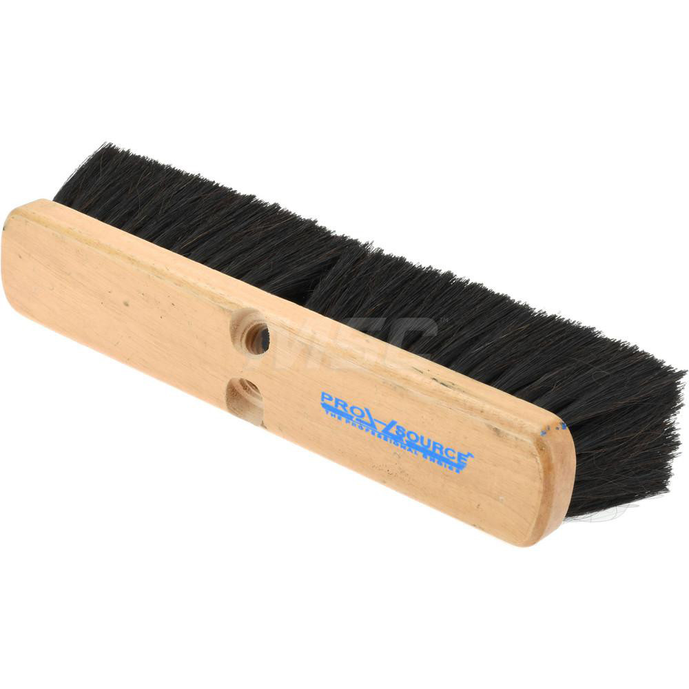 PRO-SOURCE Push Broom: 14" Wide, Dyed Coco Center with Horsehair & PVC Mix Border - GP14