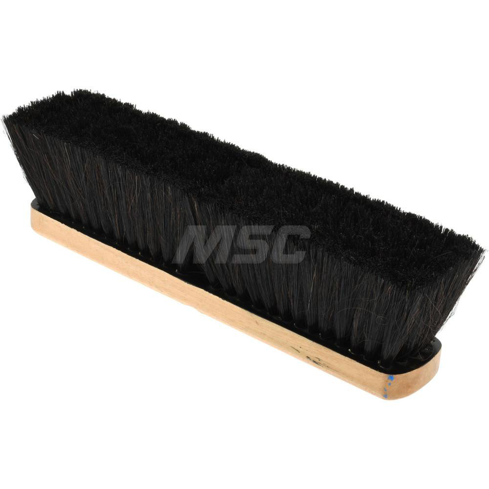PRO-SOURCE Push Broom: 14" Wide, Dyed Coco Center with Horsehair & PVC Mix Border - GP14