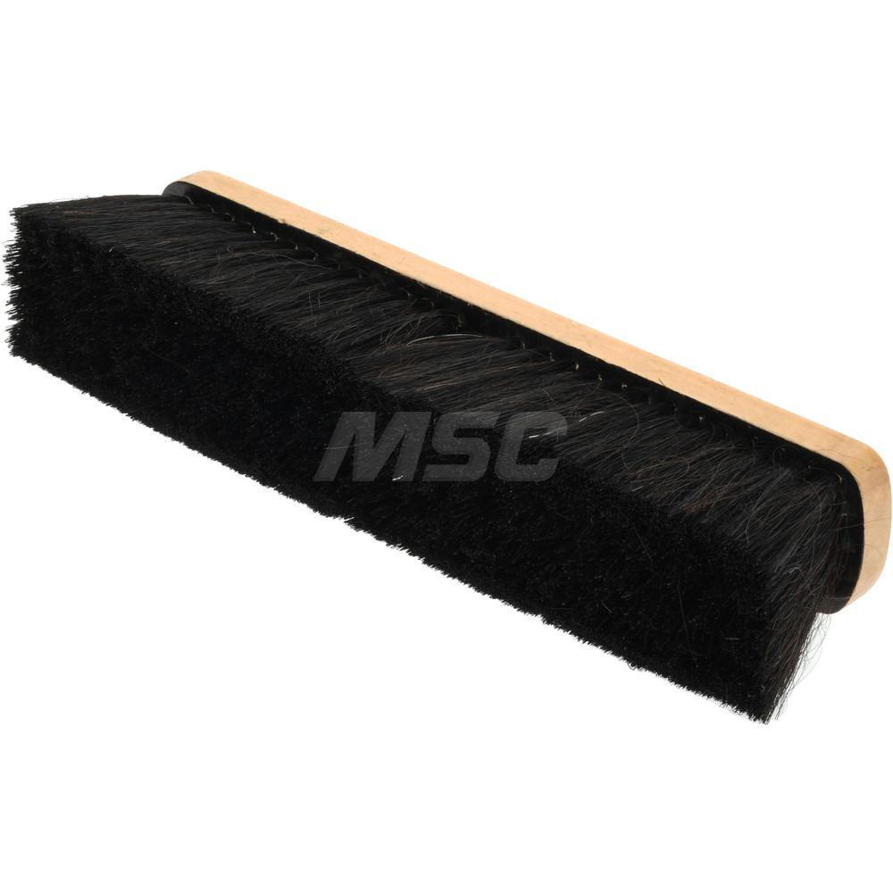 PRO-SOURCE Push Broom: 14" Wide, Dyed Coco Center with Horsehair & PVC Mix Border - GP14