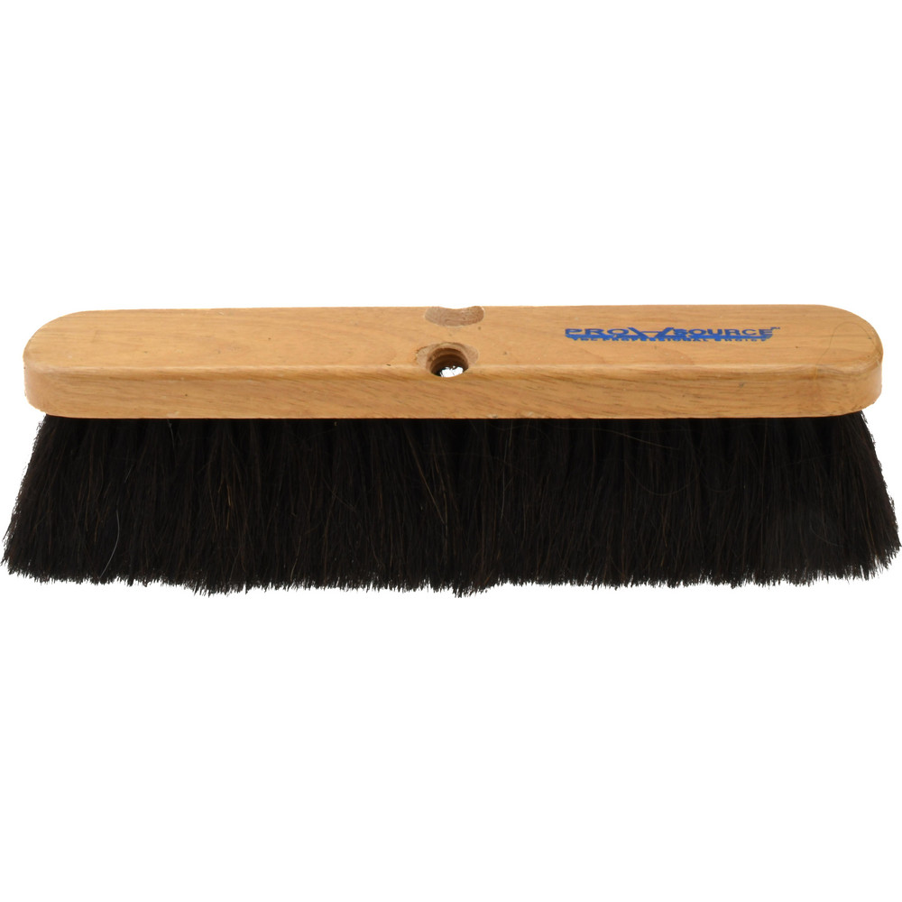 PRO-SOURCE Push Broom: 14" Wide, Dyed Coco Center with Horsehair & PVC Mix Border - GP14