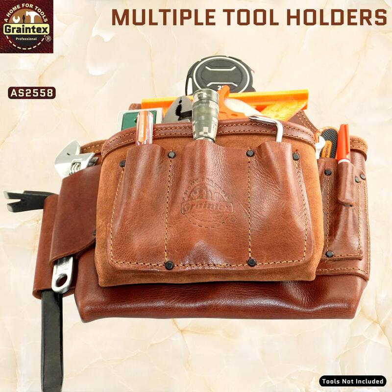 Graintex 8-Pocket Framers Professional Tool Pouch with Ambassador Series Top Grain Leather - AS2558
