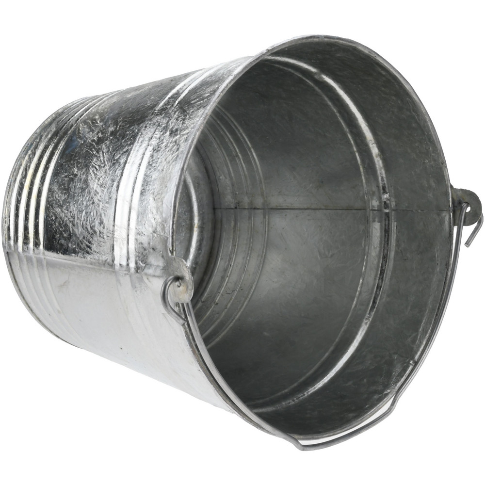 Behrens 14 Qt, 11-1/2" High, Galvanized Steel Round Gray Single Pail - 1214