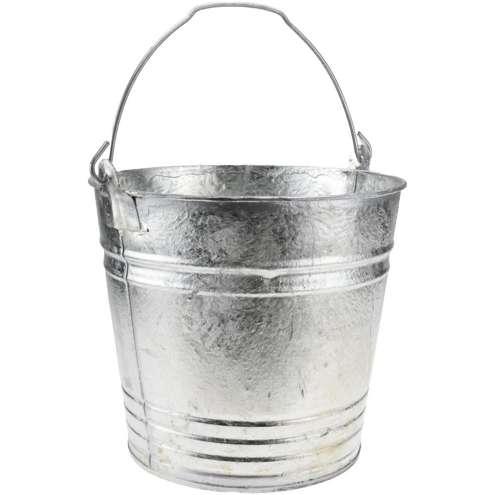 Behrens 14 Qt, 11-1/2" High, Galvanized Steel Round Gray Single Pail - 1214