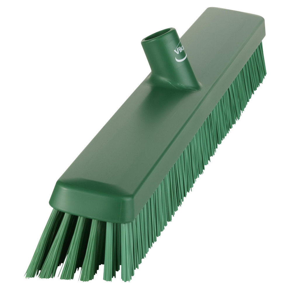 Vikan Heavy-Duty Push Broom, 24.4", Soft/stiff, Green - 31952