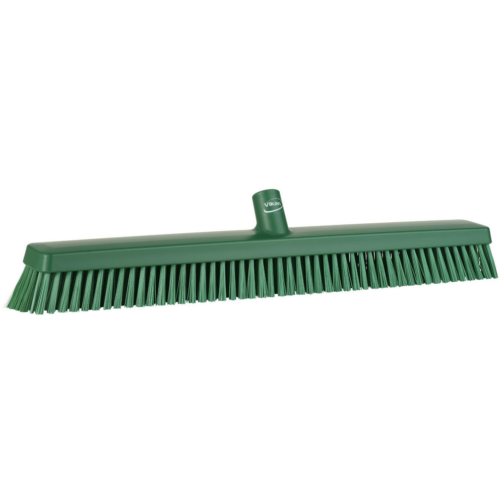 Vikan Heavy-Duty Push Broom, 24.4", Soft/stiff, Green - 31952