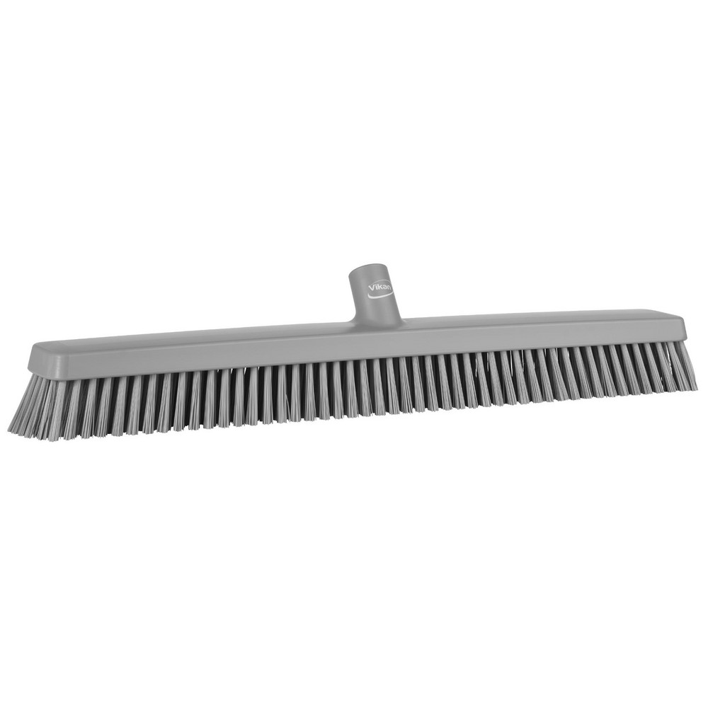Vikan Heavy-Duty Push Broom, 24.4", Soft/stiff, Green - 31952