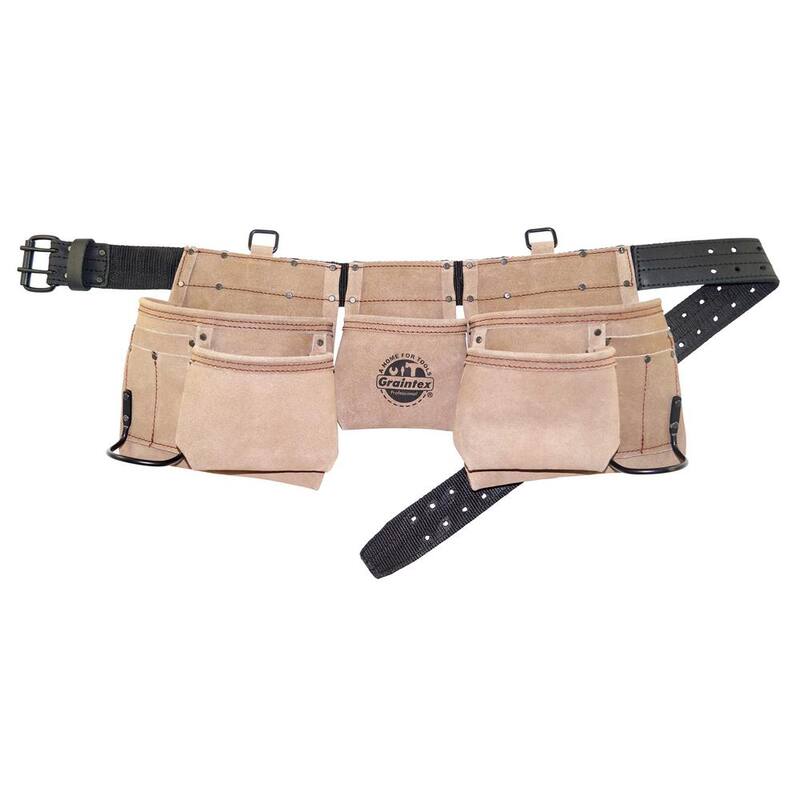 Graintex 11-Pocket Suede Leather Tool Apron in Beige - DS2003