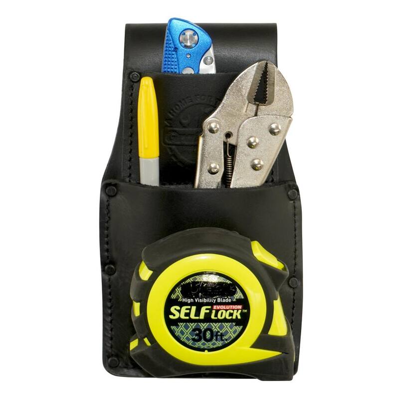 Graintex 2" Ambassador Series Black Top Grain Leather Measuring Tape Holder - AH2341