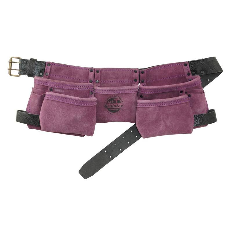 Graintex 9-Pocket Children Tool Apron in Purple Suede Leather - DS2213