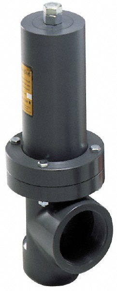 Plast-O-Matic Angle Relief Valve: 3" Inlet, 100 Max psi - RVTX300V-PV