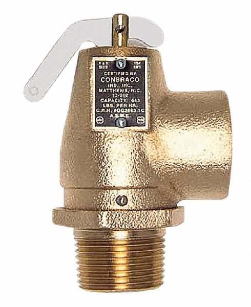 Conbraco ASME Low Pressure Steam Heating Relief Valve: 1" Inlet, 10 Max psi - 13-202-B10