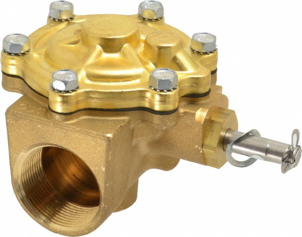 Parker Solenoid Valve: 2-Way, 1-1/2" Port, NPT - 24F24C2180AAF