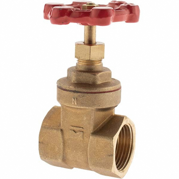Merit Brass Gate Valve: Gate, 1/2" Pipe, FNPT x FNPT, 316 Stainless Steel - VGT102-08