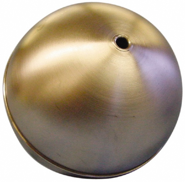 Made in USA 5" Diam, Spherical, Tubed Through Connection, Metal Float - RT50625