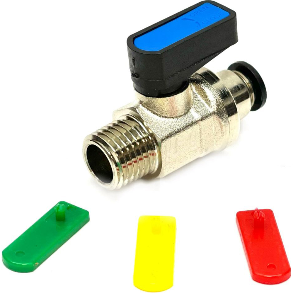 Midwest Control Miniature Manual Ball Valve: 1/2" Pipe, Standard Port, Brass - MVFP-50MTHS