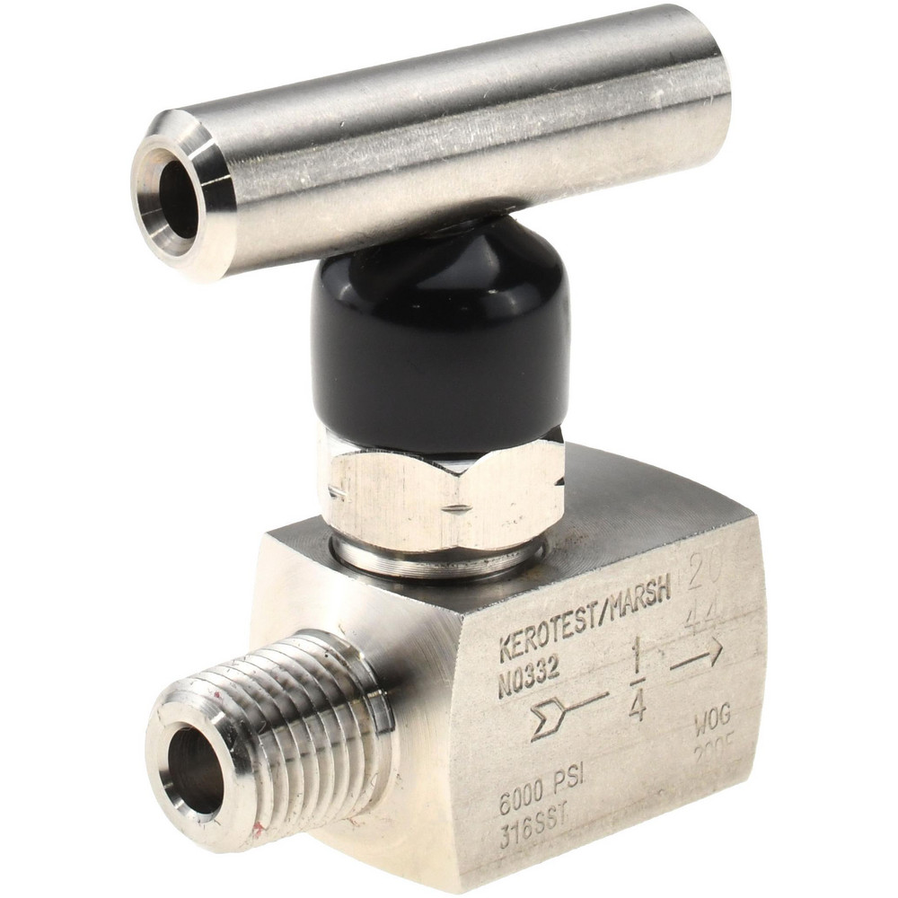 Value Collection Needle Valve: Straight, 1/4" Pipe, Stainless Steel Body - NVA3020