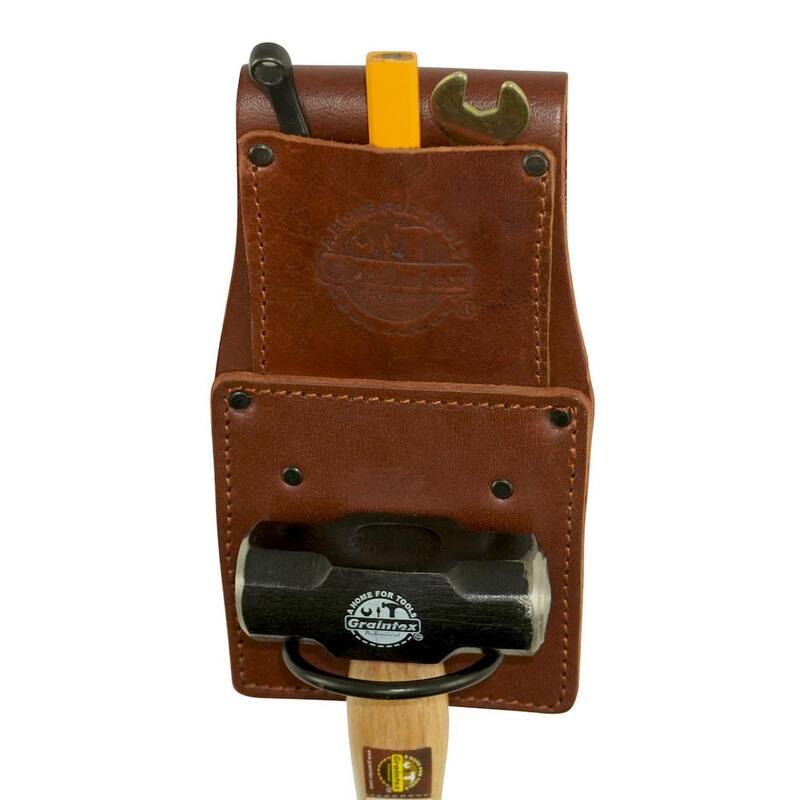 Graintex 2 in. Ambassador Series Top Grain Brown Leather Hammer Holder - AH2322