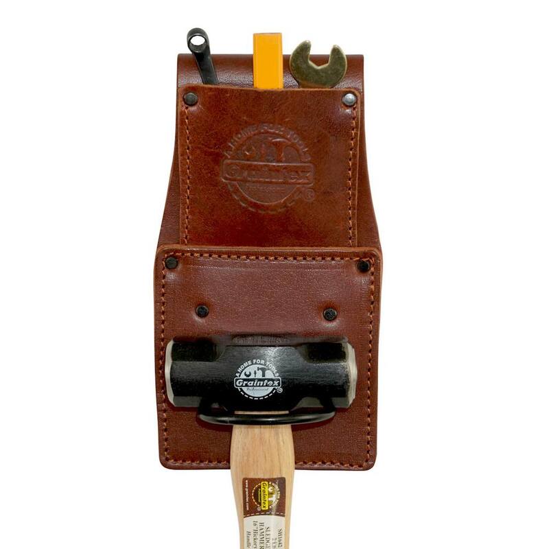 Graintex 2 in. Ambassador Series Top Grain Brown Leather Hammer Holder - AH2322