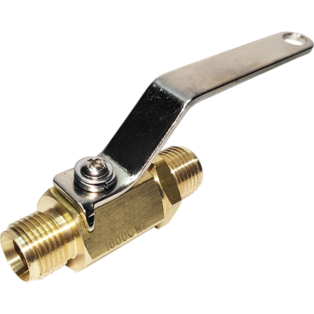 Midwest Control Miniature Manual Ball Valve: 1/8" Pipe, Full Port, Brass - BVLM-18M