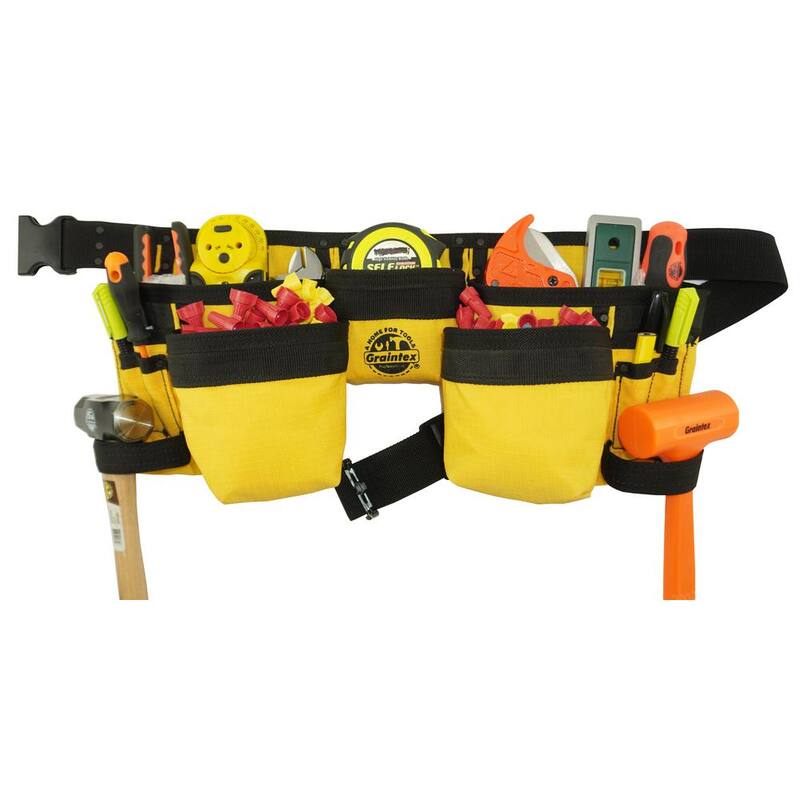 Graintex Yellow Canvas 11-Pocket Finisher Tool Apron - CD2157