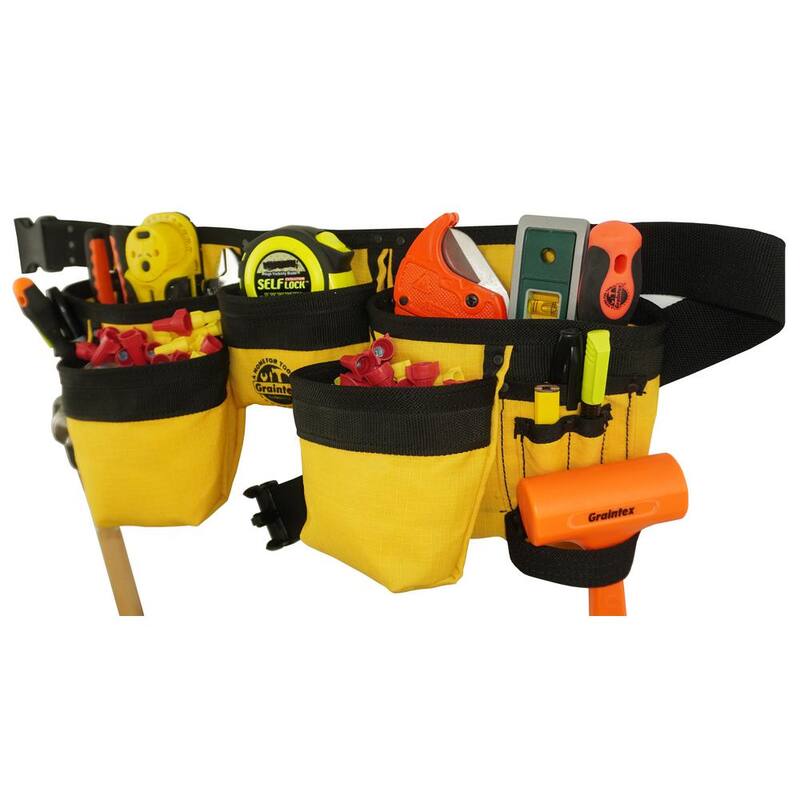 Graintex Yellow Canvas 11-Pocket Finisher Tool Apron - CD2157