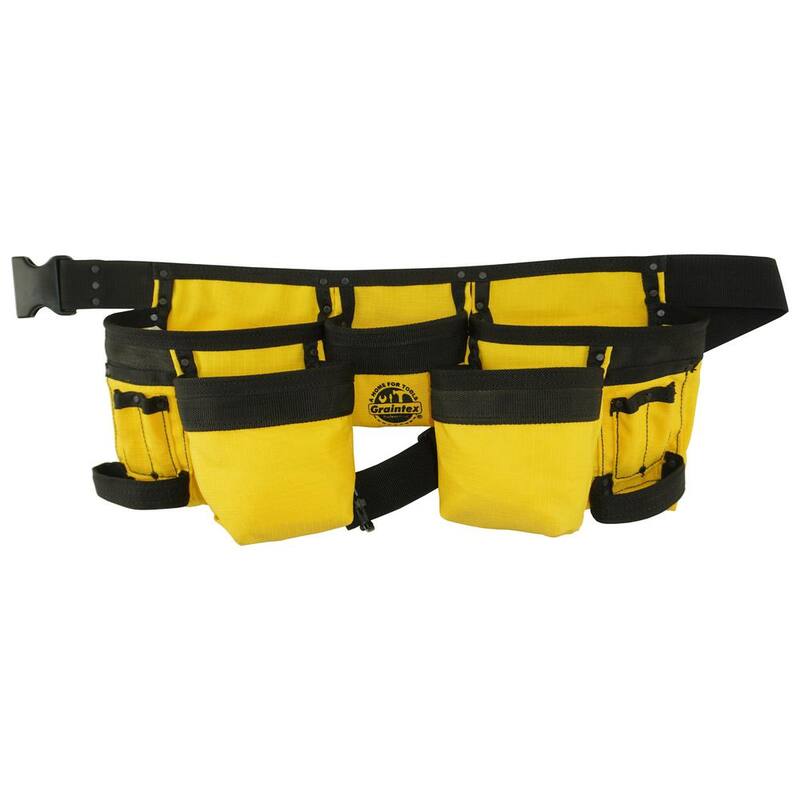 Graintex Yellow Canvas 11-Pocket Finisher Tool Apron - CD2157