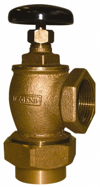 Legend Valve 1-1/4" Pipe, 60 psi WOG Rating, Female Union x FNPT End Connections, Handwheel Convector Steam Angle Radiator Valve - 110-146