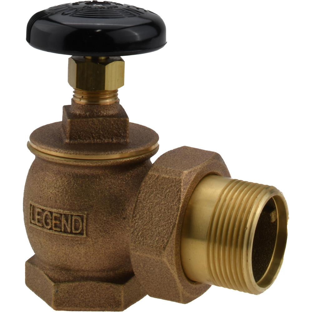 Legend Valve 1-1/4" Pipe, 60 psi WOG Rating, FNPT x Male Union End Connections, Handwheel Steam Angle Radiator Valve - 110-106