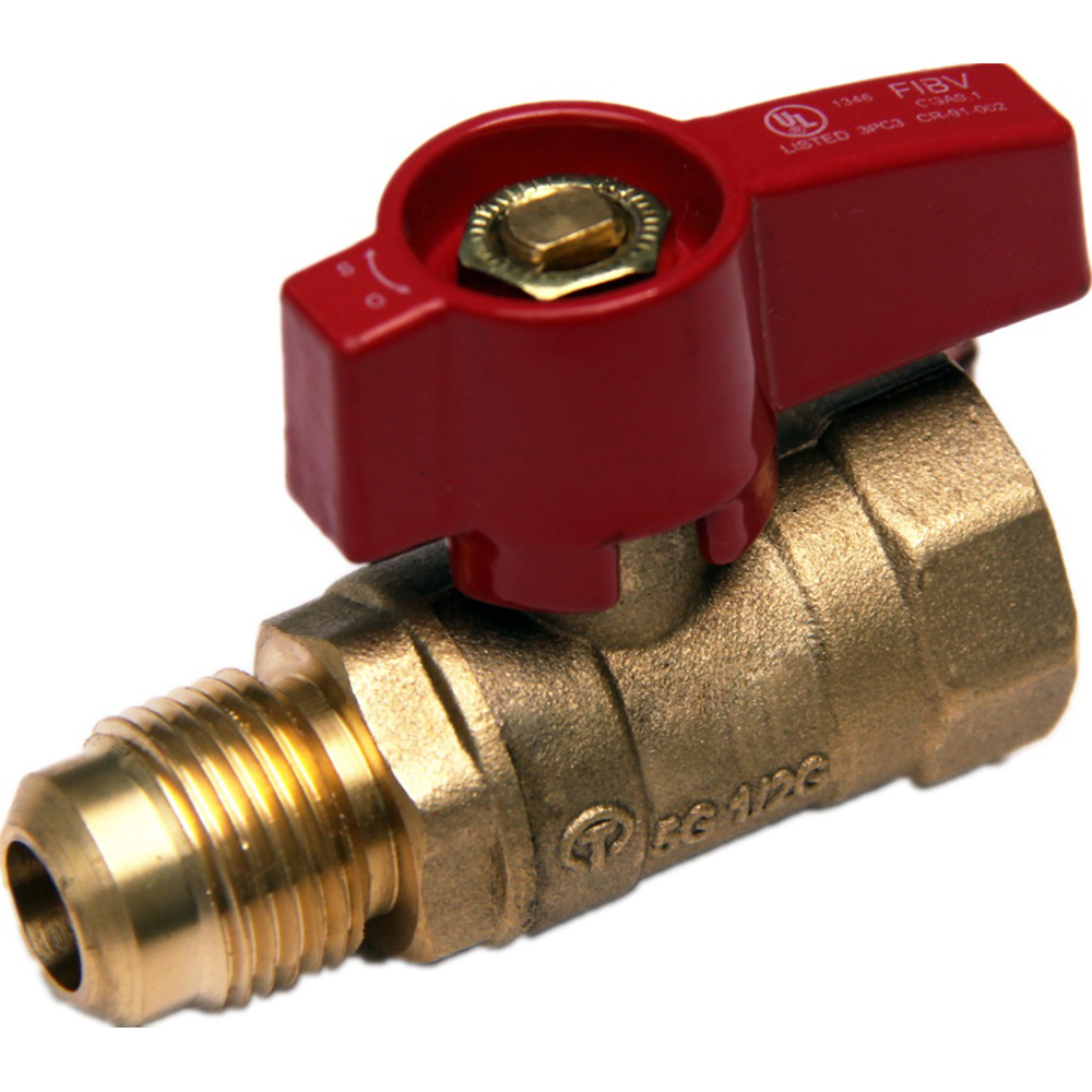 Midwest Control Standard Manual Ball Valve: 1/2" Pipe, Full Port, Brass - GBV-5038F