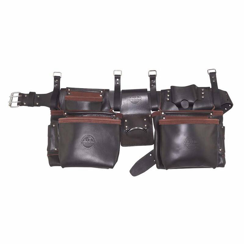 Graintex 15-Pocket Framers Professional Tool Apron with Top Grain Oil Tanned Leather (4-Piece) - OD2557