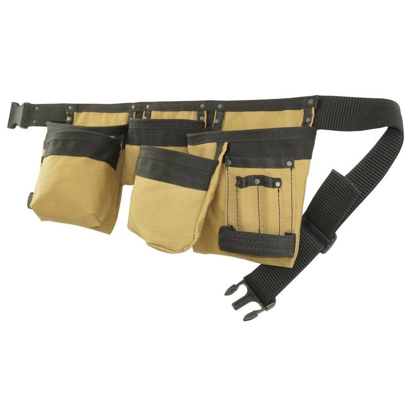 Graintex Khaki Canvas 11-Pocket Finisher Tool Apron - CD2152