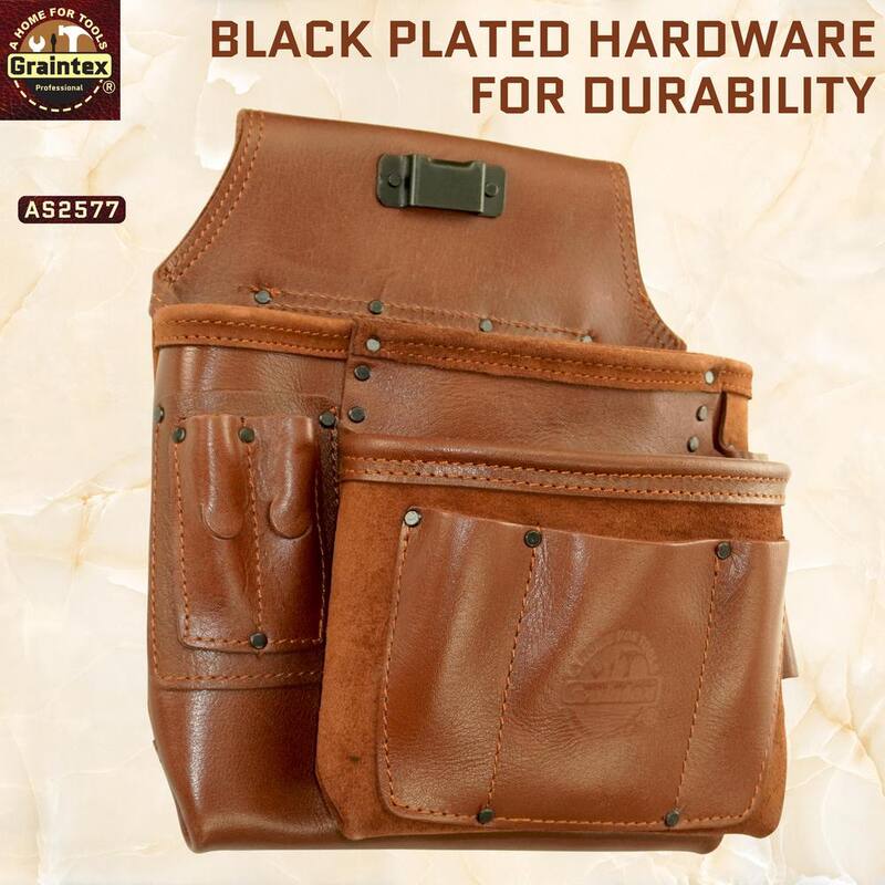 Graintex 5-Pocket Framers Professional Tool Pouch with Ambassador Series Top Grain Leather - AS2577